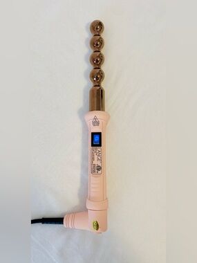 L’ange Rose Gold and Light Pink Bubble Curling Wand